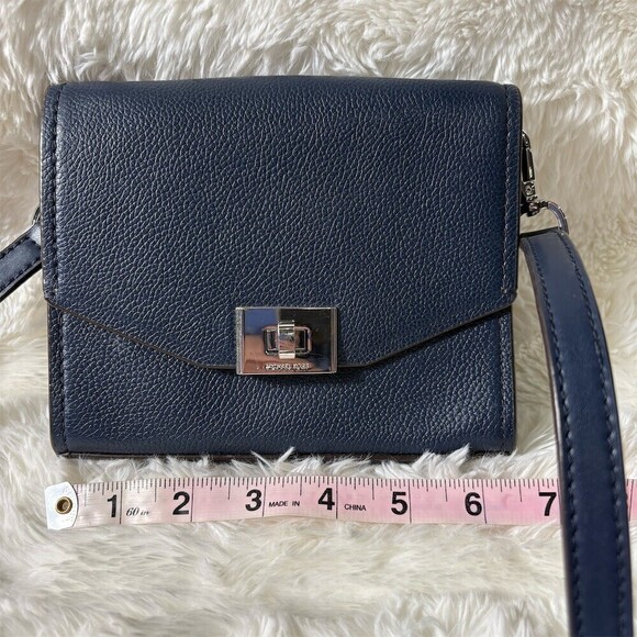 Michael Kors Handbags - Michael Kors Crossbody Bag Womens Small Navy Blue Turn Lock w/ COA